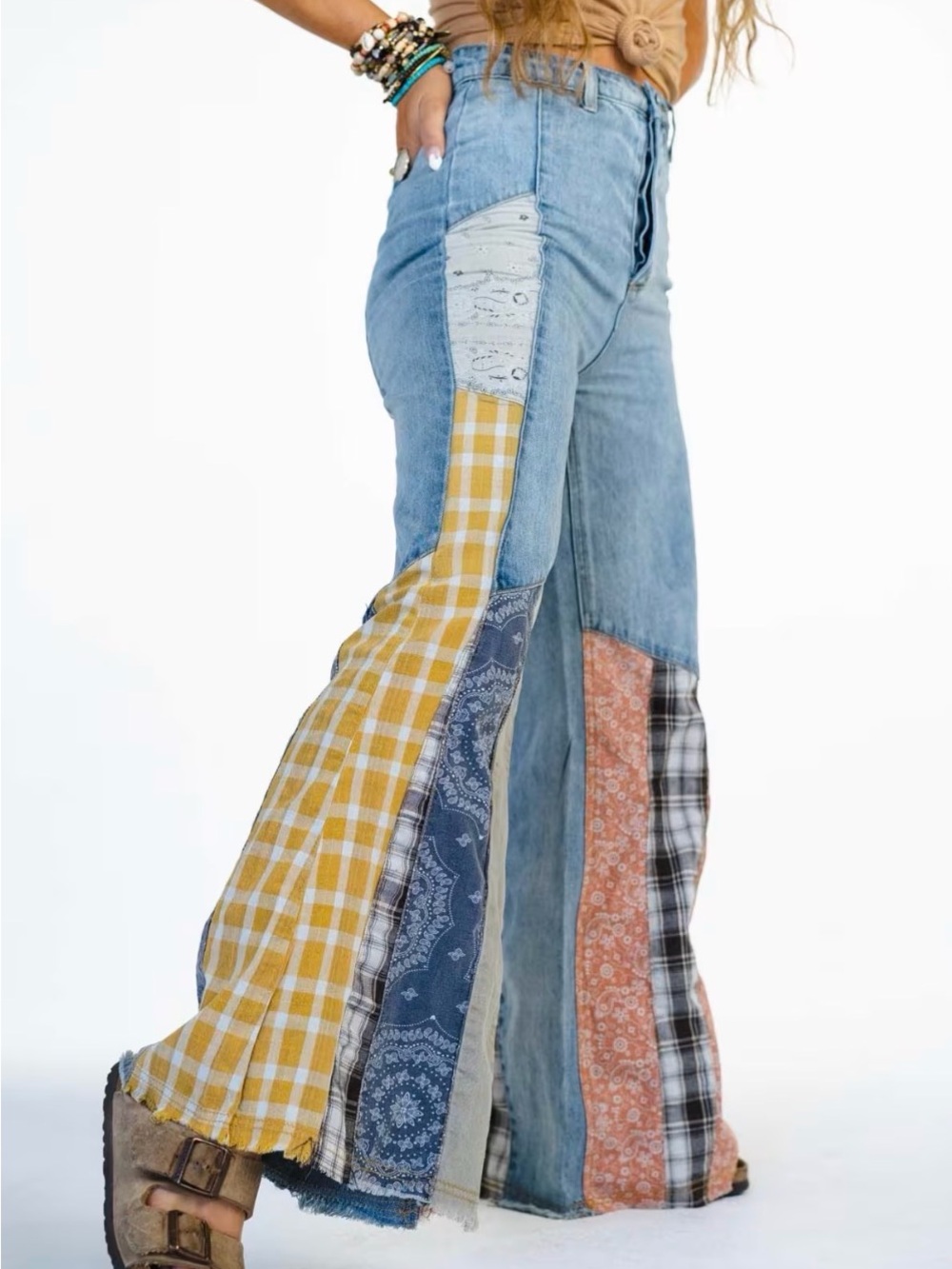 Three Bird Nest Magnolia Patchwork Jeans